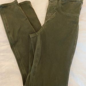 Olive colored Spanx jeanish